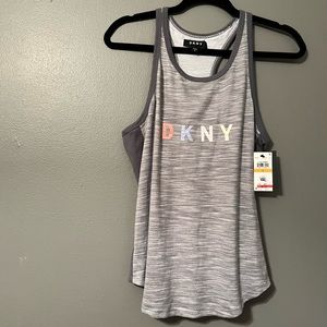 NWT DKNY Sz Small Gray Logo Tank!